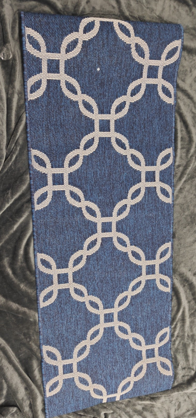 Rug Runner 72″ x 26″ Navy Silver