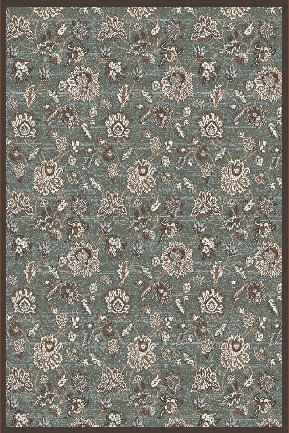 8×8 Radici Green Floral Vines Leaves Area Rug Round 3475 – Aprx 7′ 10 x 7′ 10″