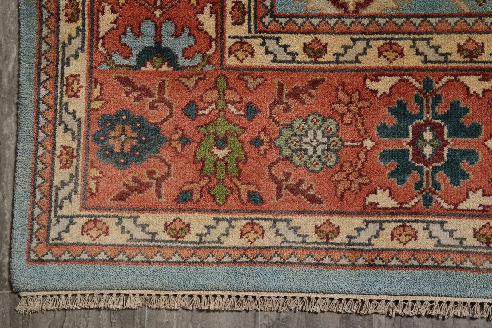 10 x 13.9 New Reproduction Wool Soltanabaad Rug Light Blue Coral #F-4580