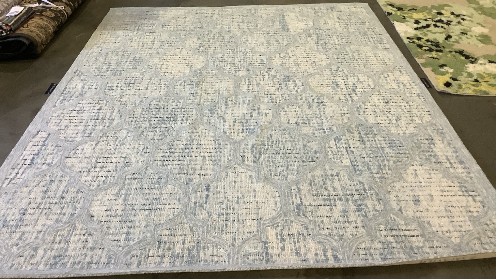IVORY / TURQUOISE 8′-0″ x 10′-0″ Stained Rug, Reduced Price 1172673205 ABT474K-8