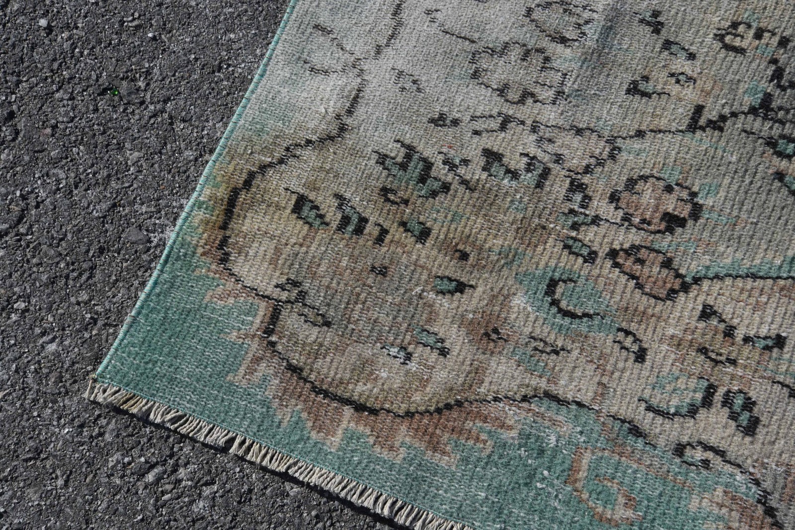 Turkish Rug, Area 4,7×8 ft Rug, Beige Bordered Rug