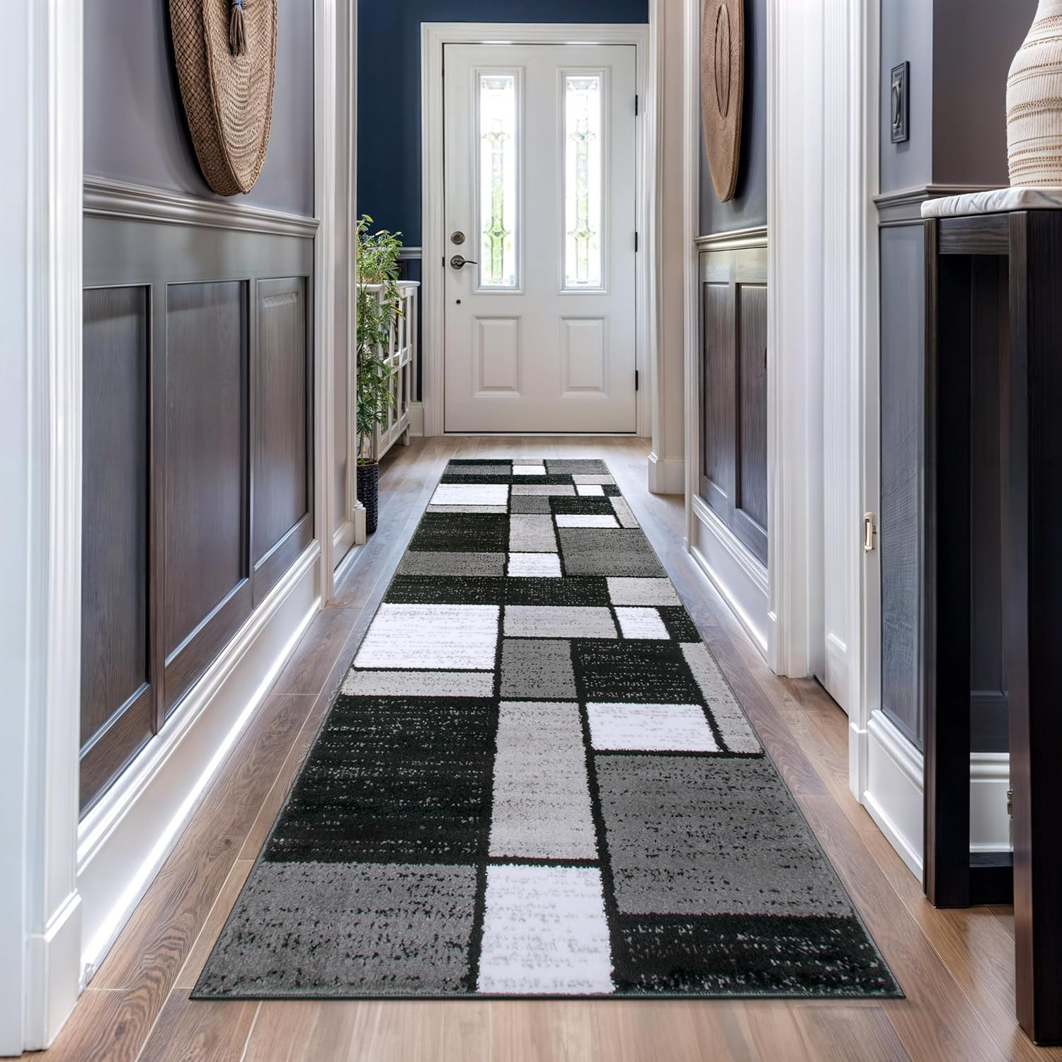 Modern Gray Non-Shedding Carpet Runner Rug 2’7″ x 12′ for Any Room