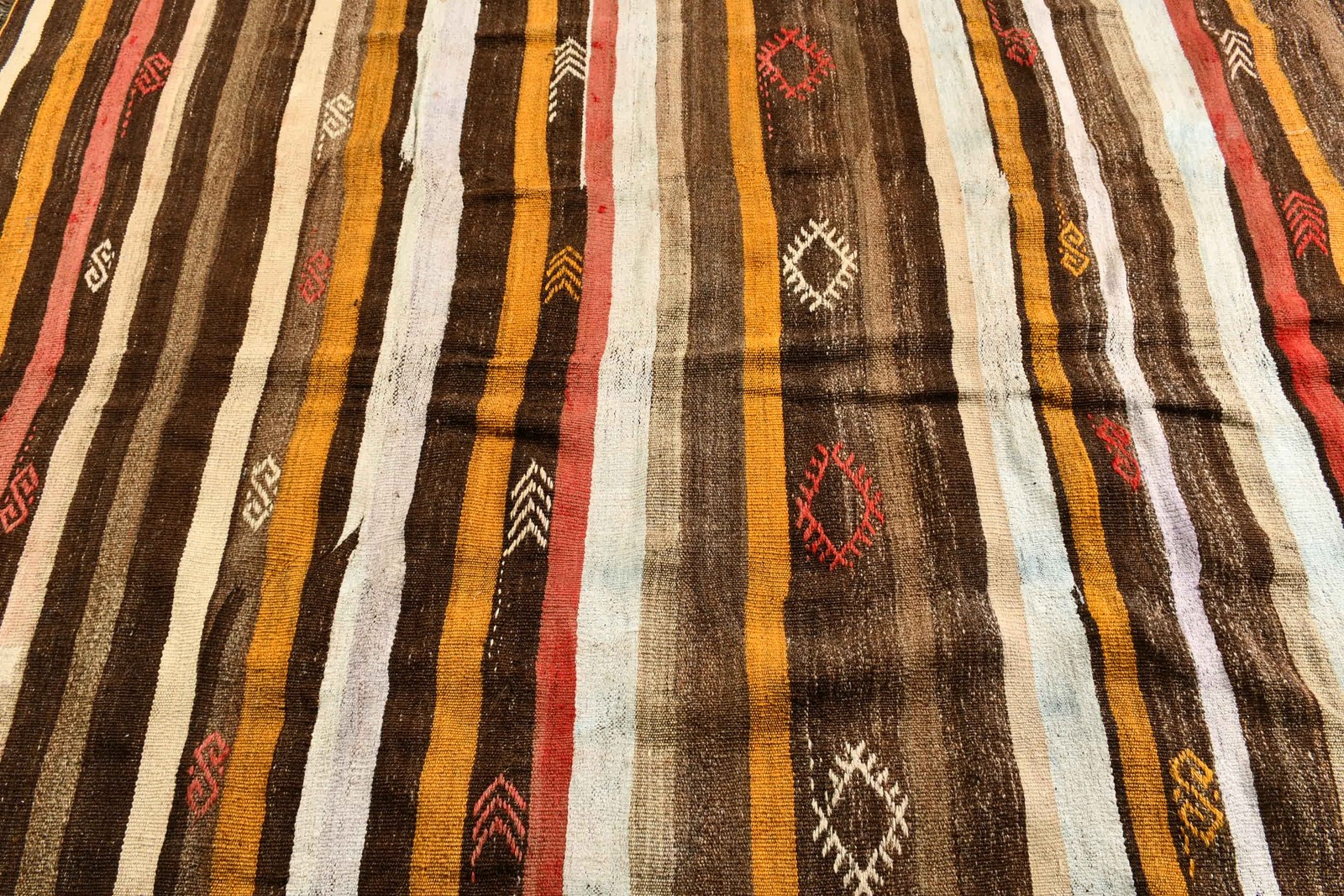 Kilim Vintage Rug, 6,1×8 ft Turkish Rug, Brown Oriental Wool Rug