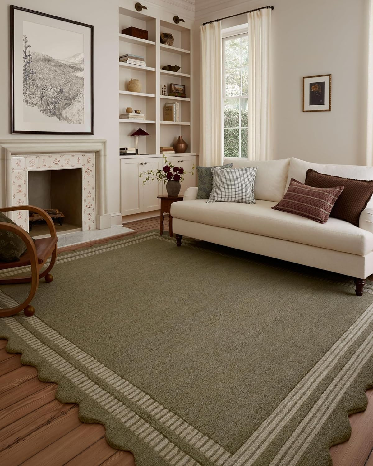 Loloi Chris Loves Julia Scottie Area Rug 5’0″ x 7’6″ Olive/Pebble