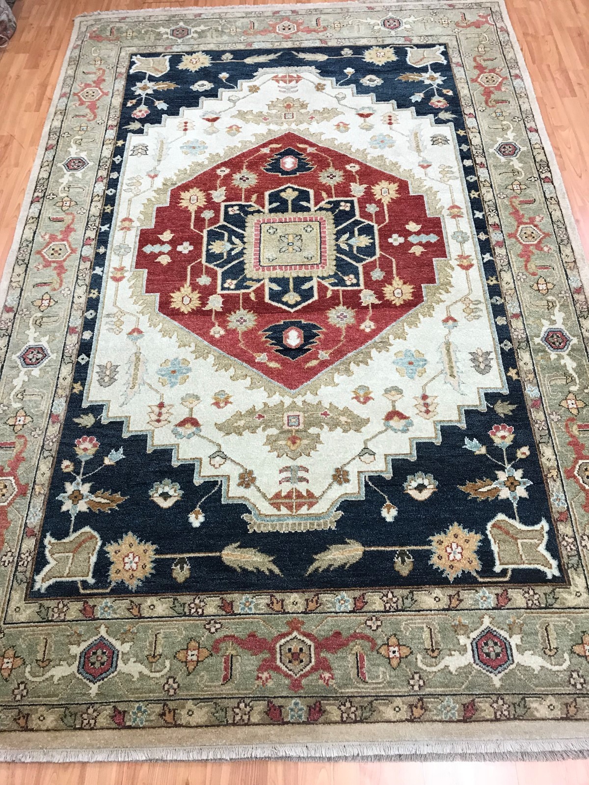 6′ x 9’1″ Pakistani Peshawar Serapi Heriz Oriental Rug – Hand Made – 100% Wool