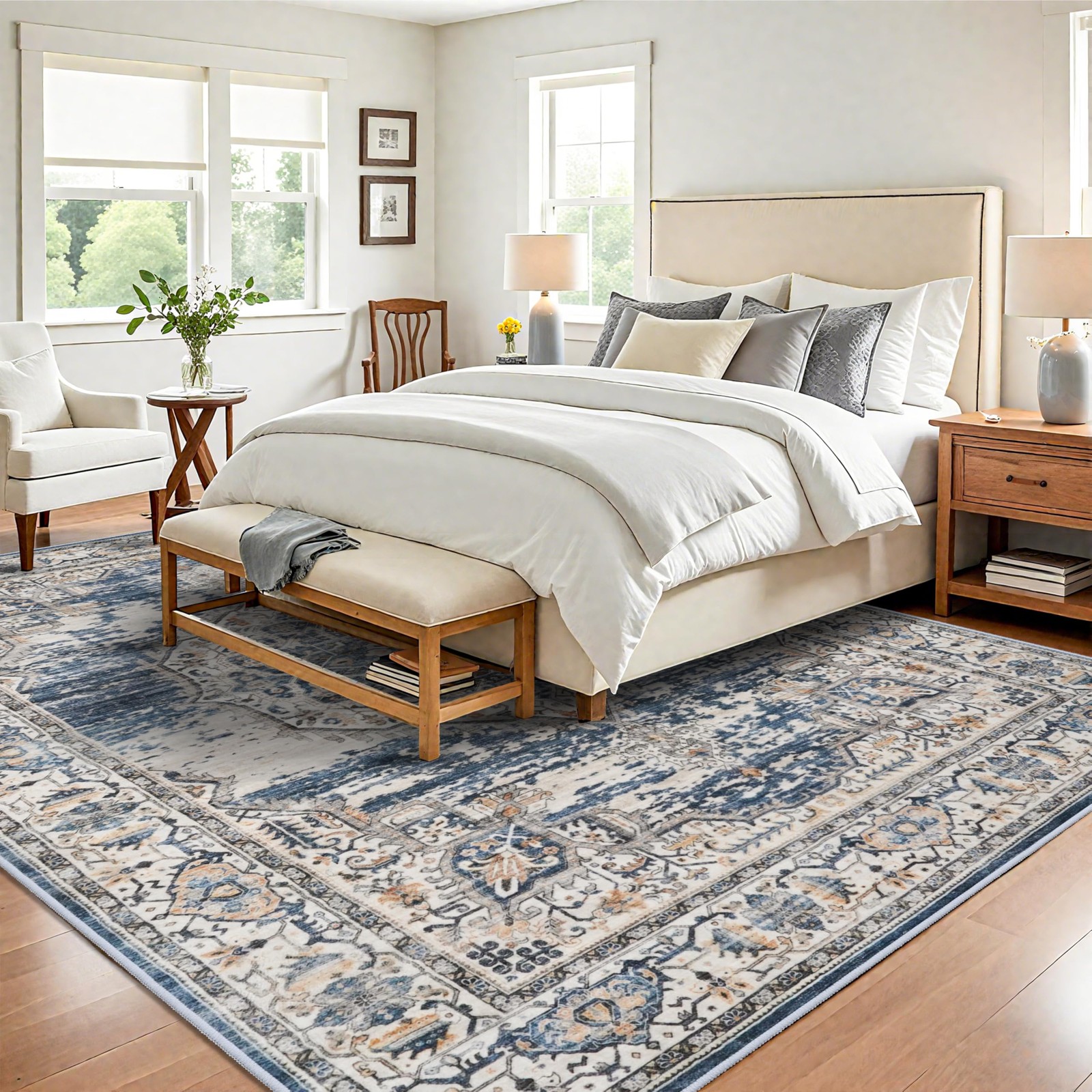 YOUFORTONG 9×12 Area Rug Washable：Large Living Room Area Rugs – Machine Washa…