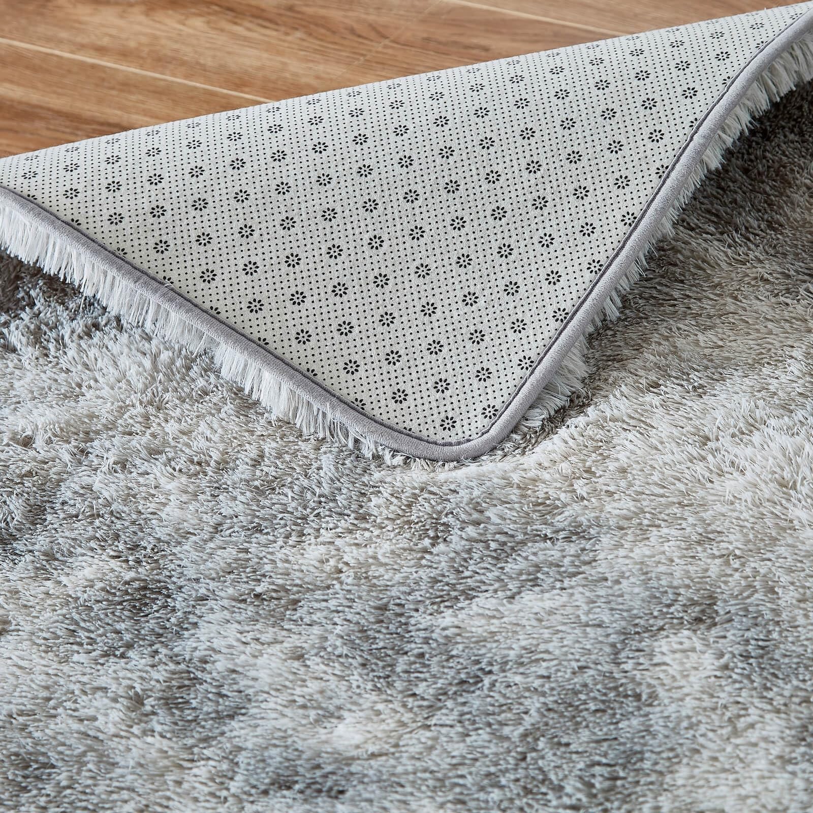 8×10 Rugs for Living Room, Tie-Dye Light Grey, Soft Fluffy Shag Carpets for B…