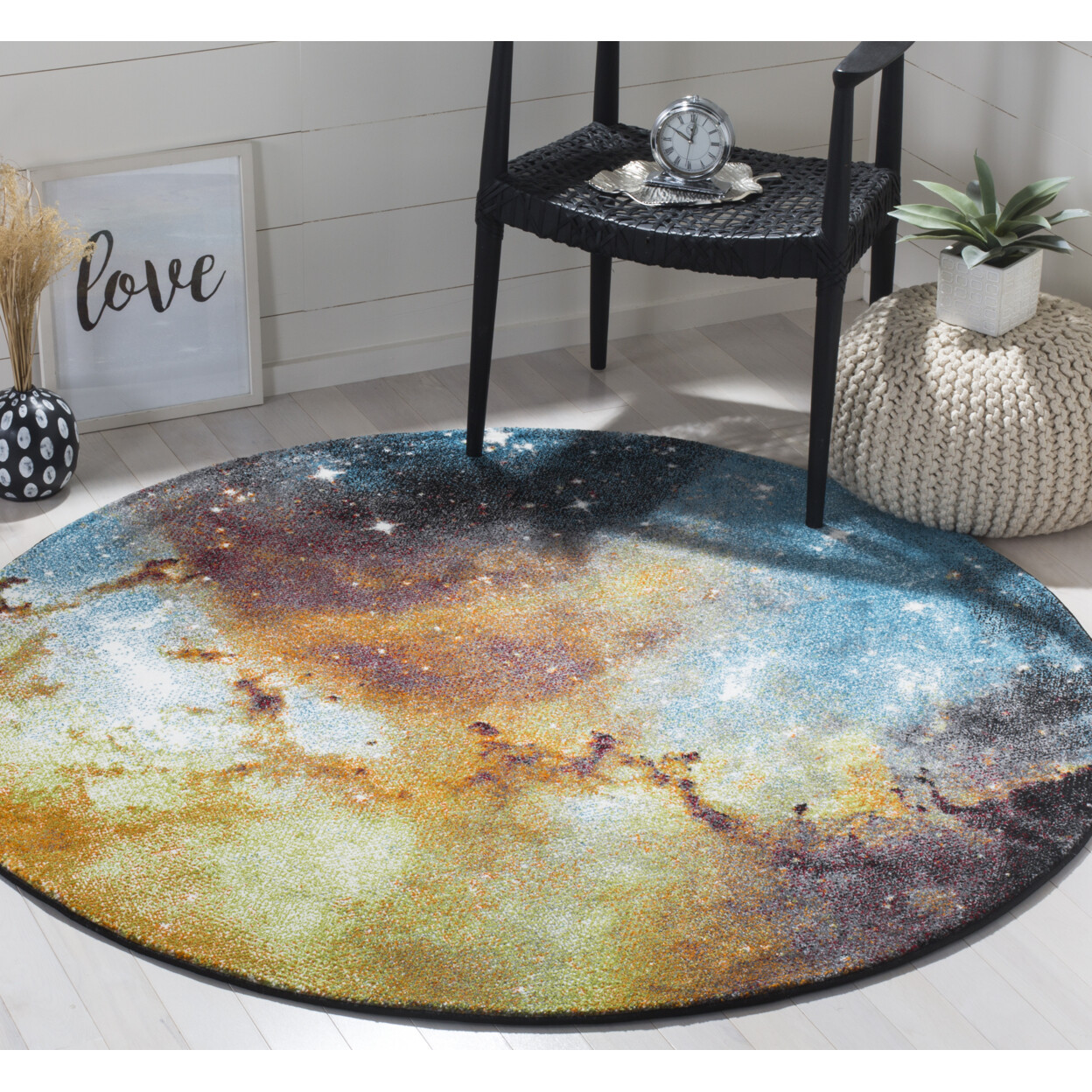 SAFAVIEH Galaxy Collection GAL109D Orange / Multi Rug