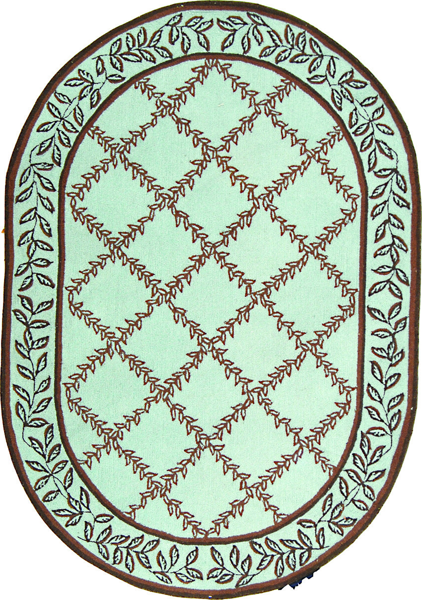 Safavieh Chelsea BLUE / BROWN 7′-6″ X 9′-6″ Oval Area Rug – HK230J-8OV