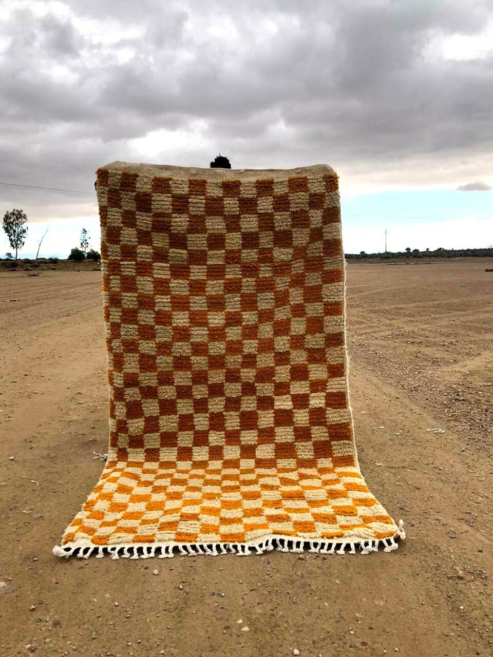 Custom Moroccan Checkerboard Rug, Handmade Berber Rug, Contemporary Checkered
