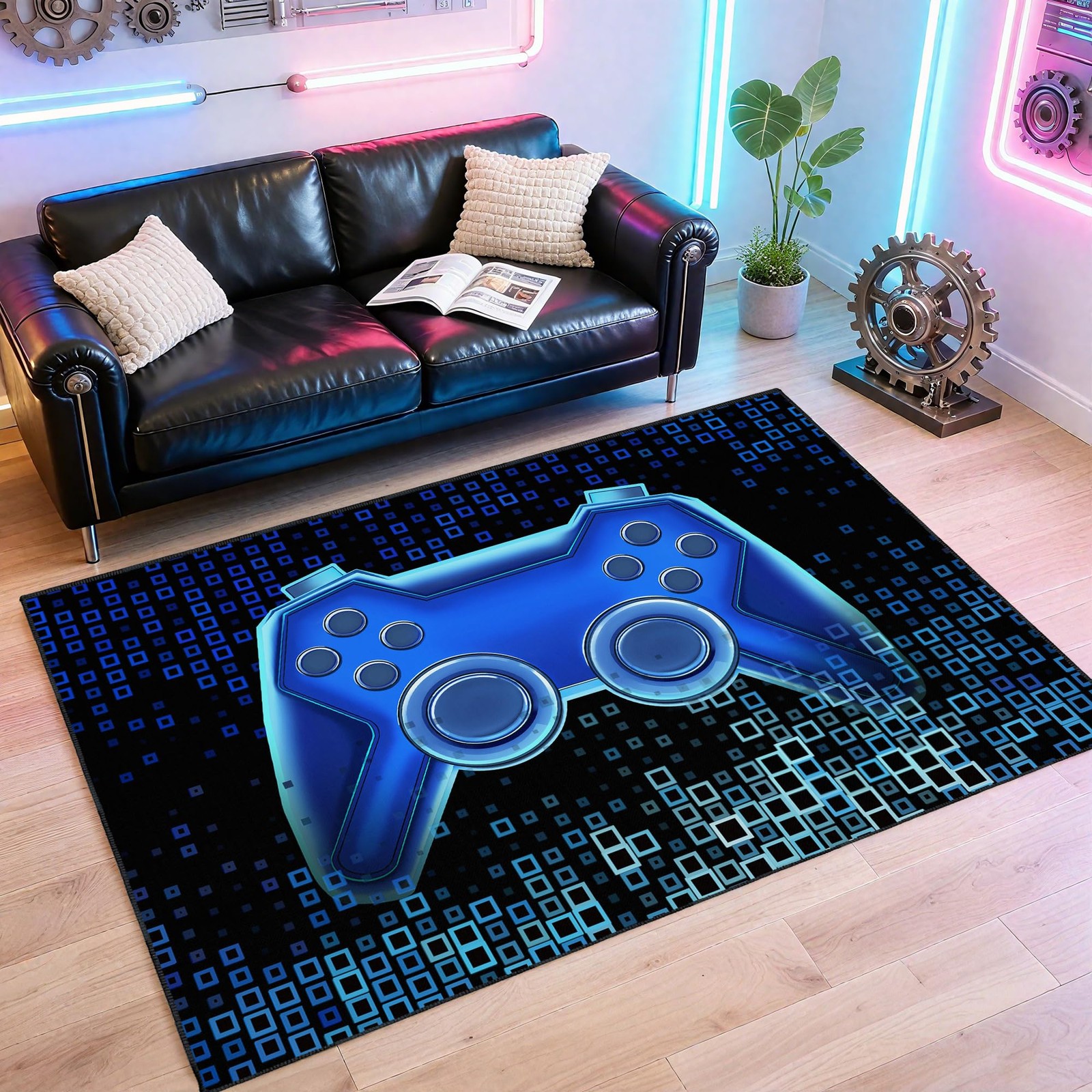 Gamer Rug for Room,3×5 ft Non-Slip Cool Gaming Carpet for Bedroom Livingroom …