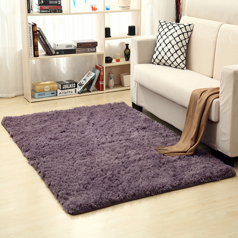 Fluffy Shaggy Area Rugs Anti-Skid Living Room Bedroom Rug Soft Floor Mat Carpet