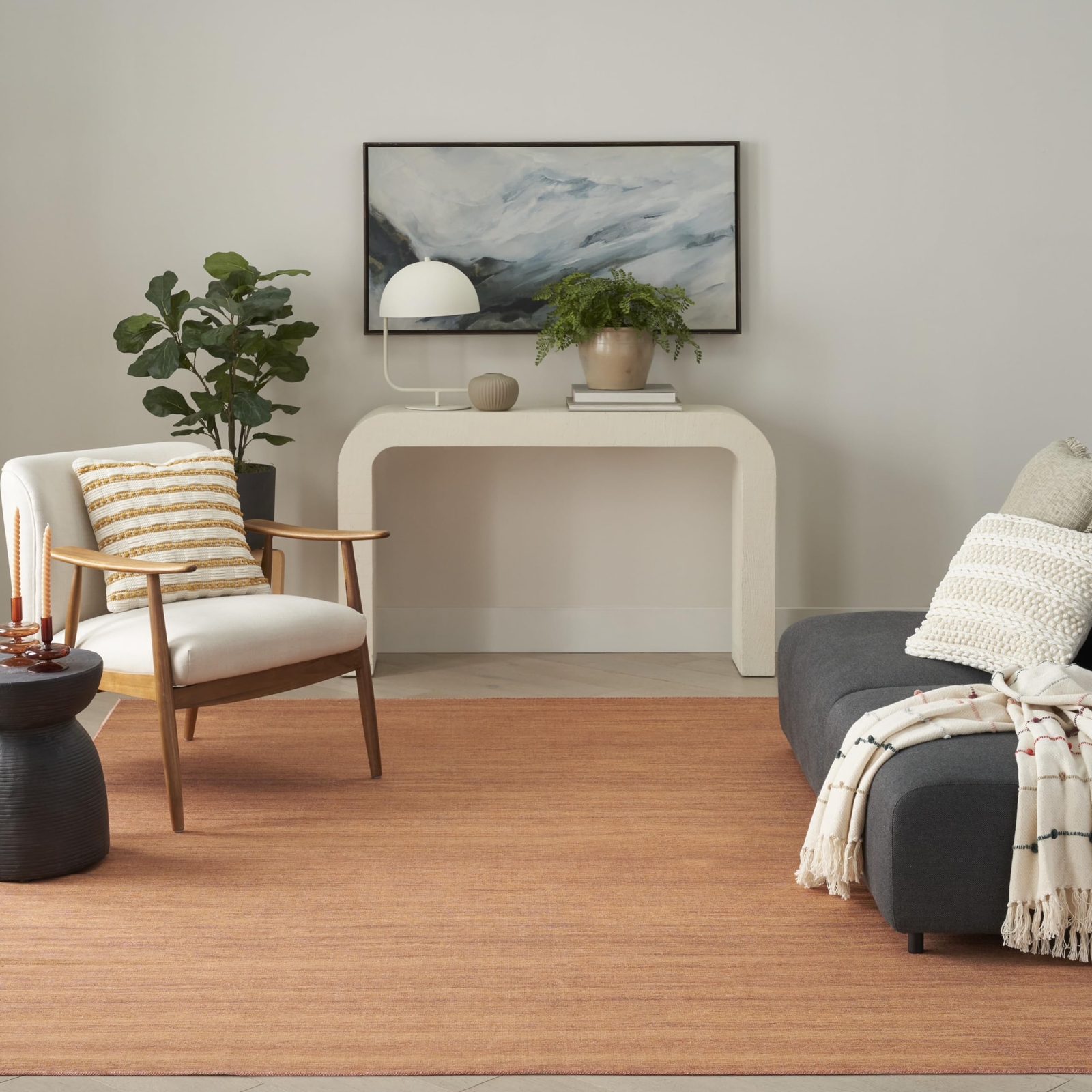 Nourison Washable Essentials Modern Copper 9’2″ x 12′ Area Rug Non Shedding