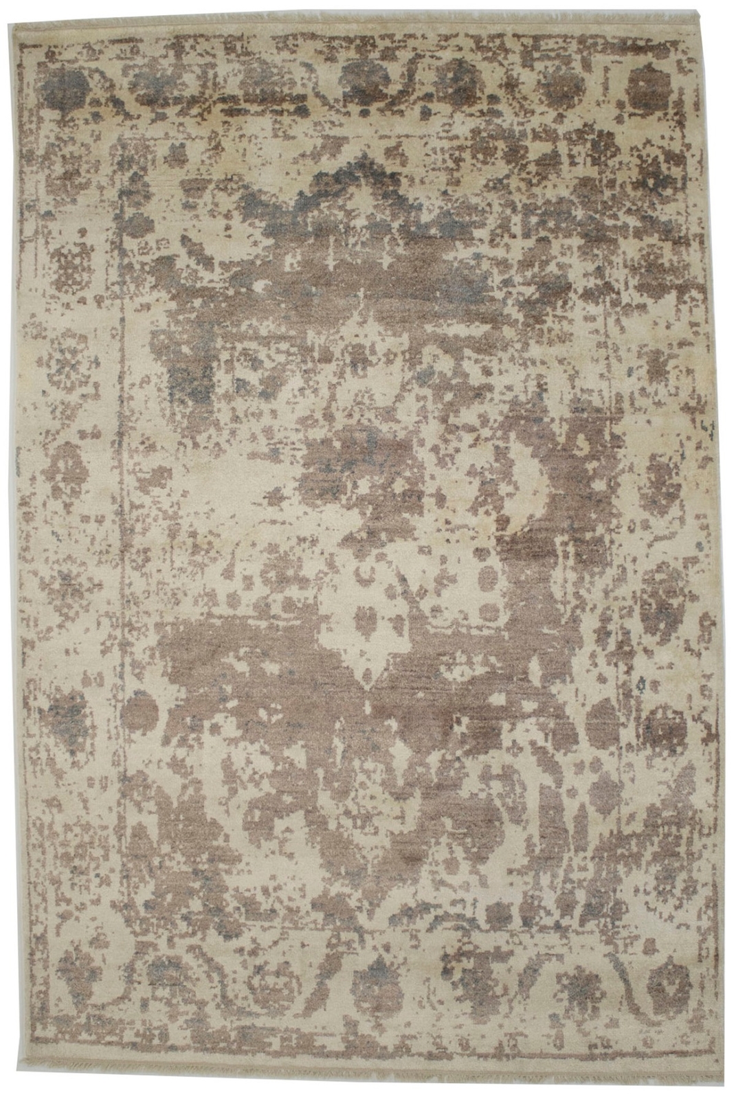 6X9 ft Handmade Viscose Silk Modern Rug Distressed Contemporary Oriental Carpet