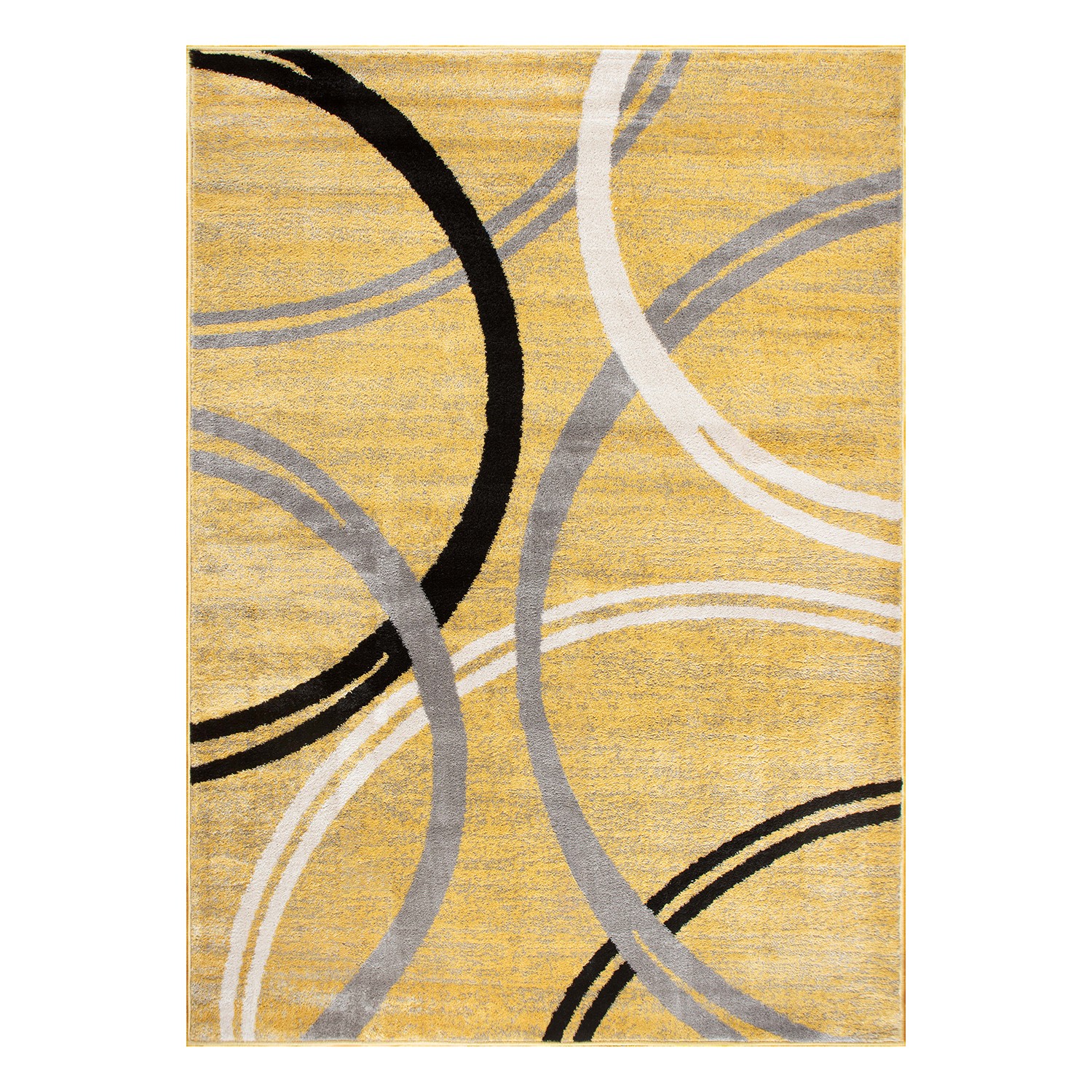 Rugshop Area Rug Abstract Circles Design Rugs for Living Room Bedroom Rug Yellow