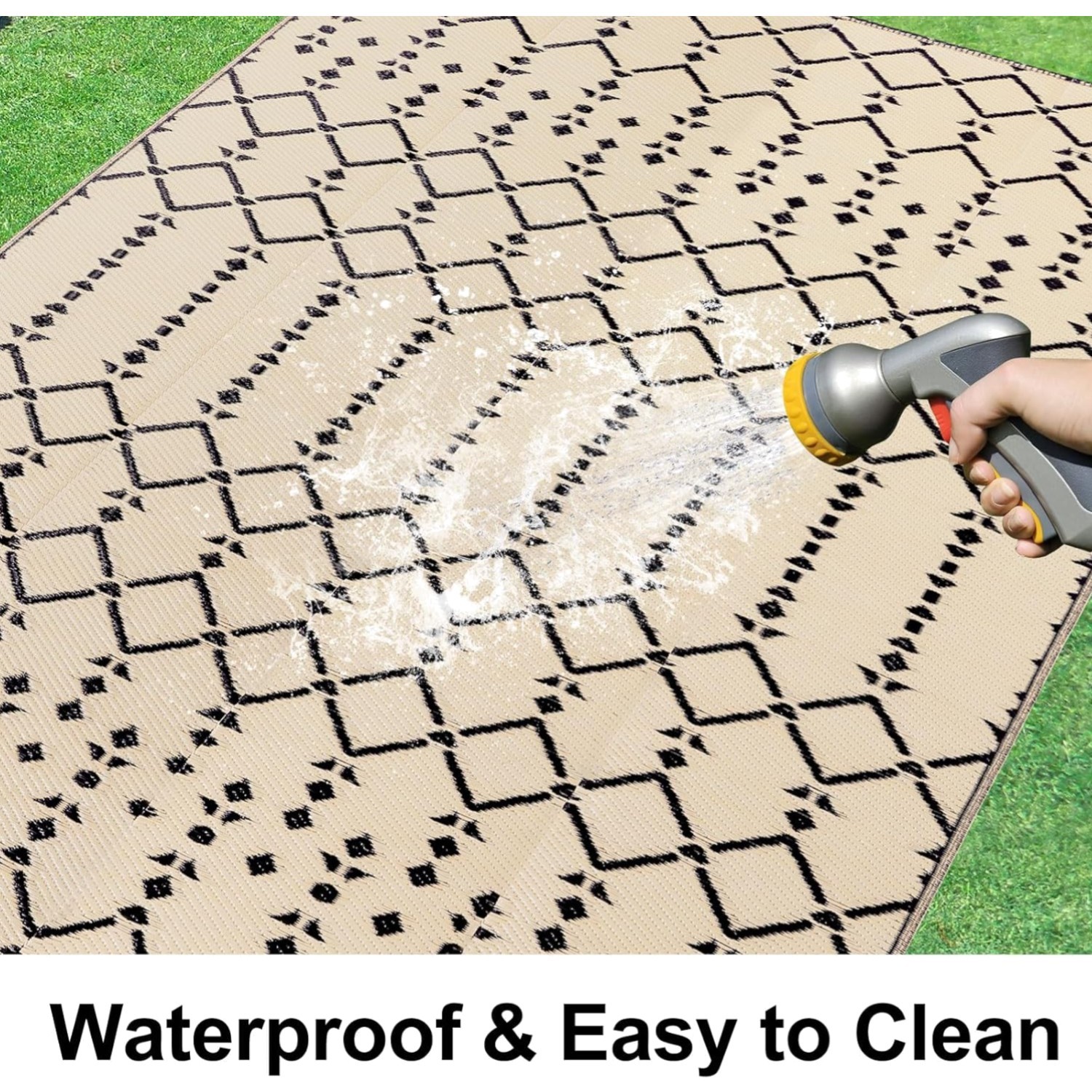 Portable 5′ x 8′ Waterproof Boho Rug – Ideal for Patio, Beach & Camping