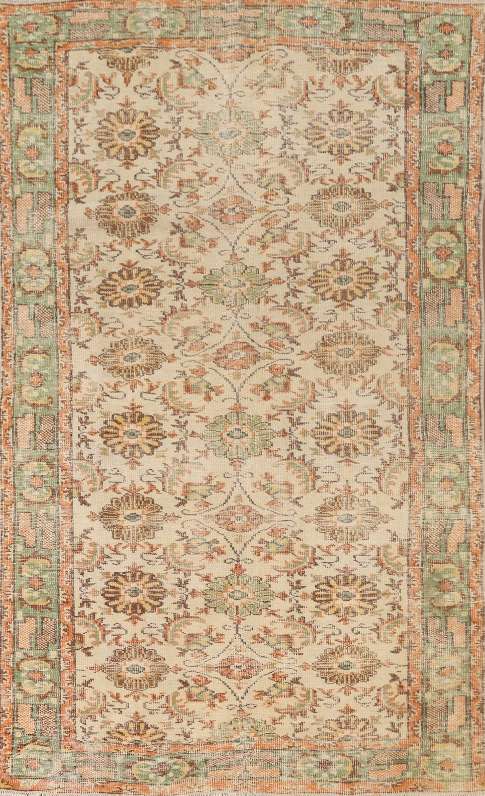 Distressed Vintage Wool Sparta Turkish Area Rug 5×9 Handmade Traditional Carpet