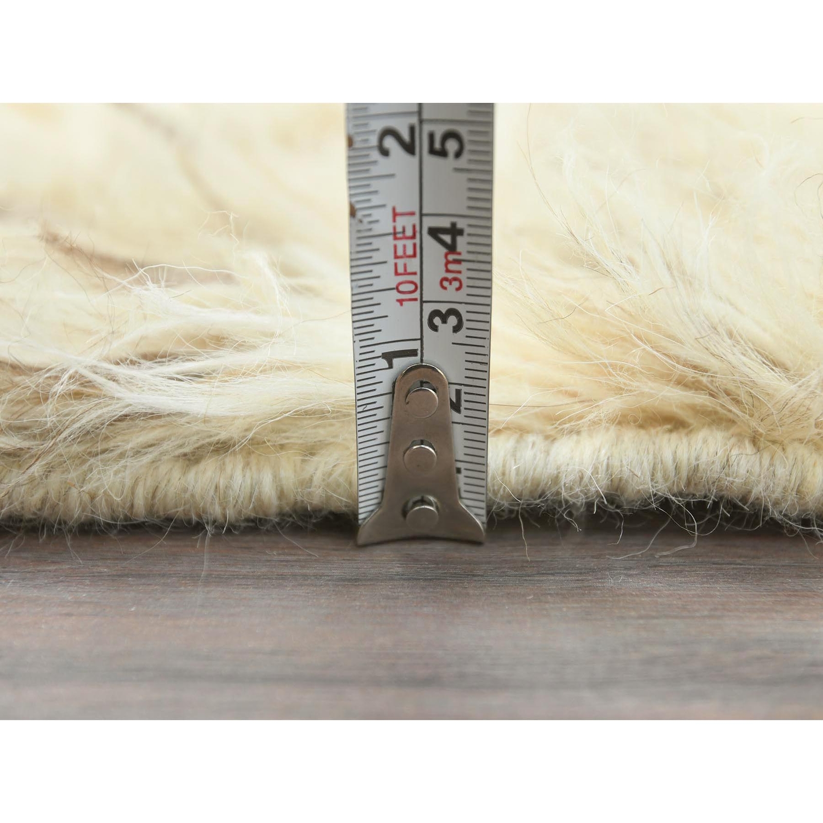 3’1″x5’3″ Beige Shaggy Moroccan Undyed Natural Wool Hand Knotted Rug R82570
