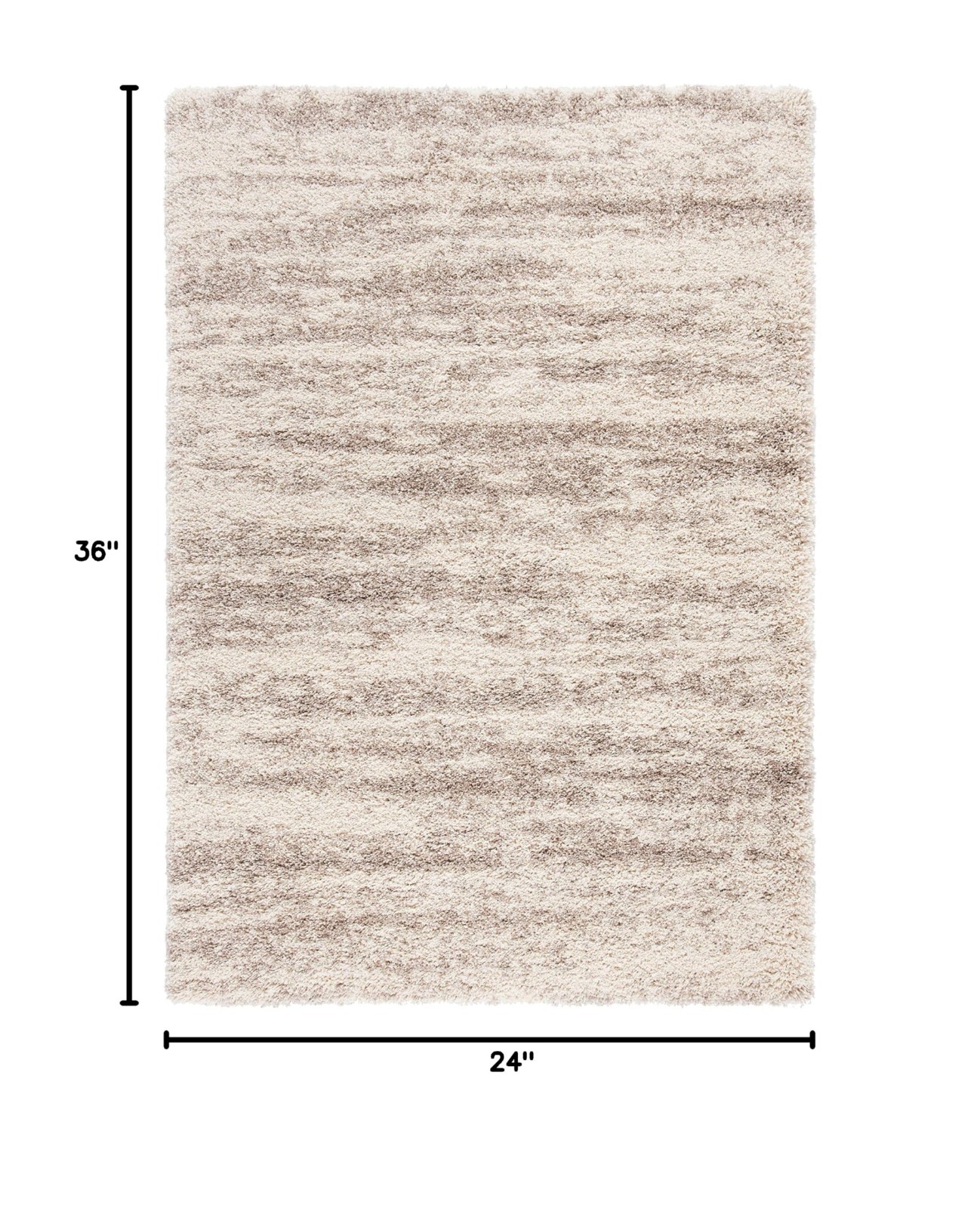 Plush Modern Ivory & Beige Shag Accent Rug 2×3 – Soft Area Carpet for Home Decor