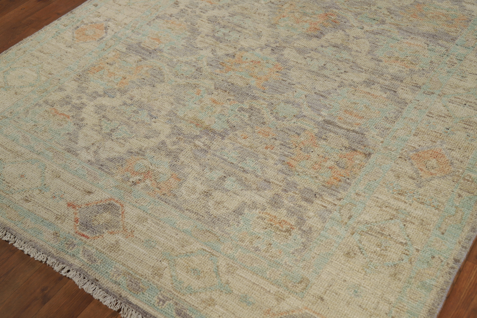 Vegetable Dye Authentic Oushak Turkish Rug 5×7 ft Handmade Wool Carpet