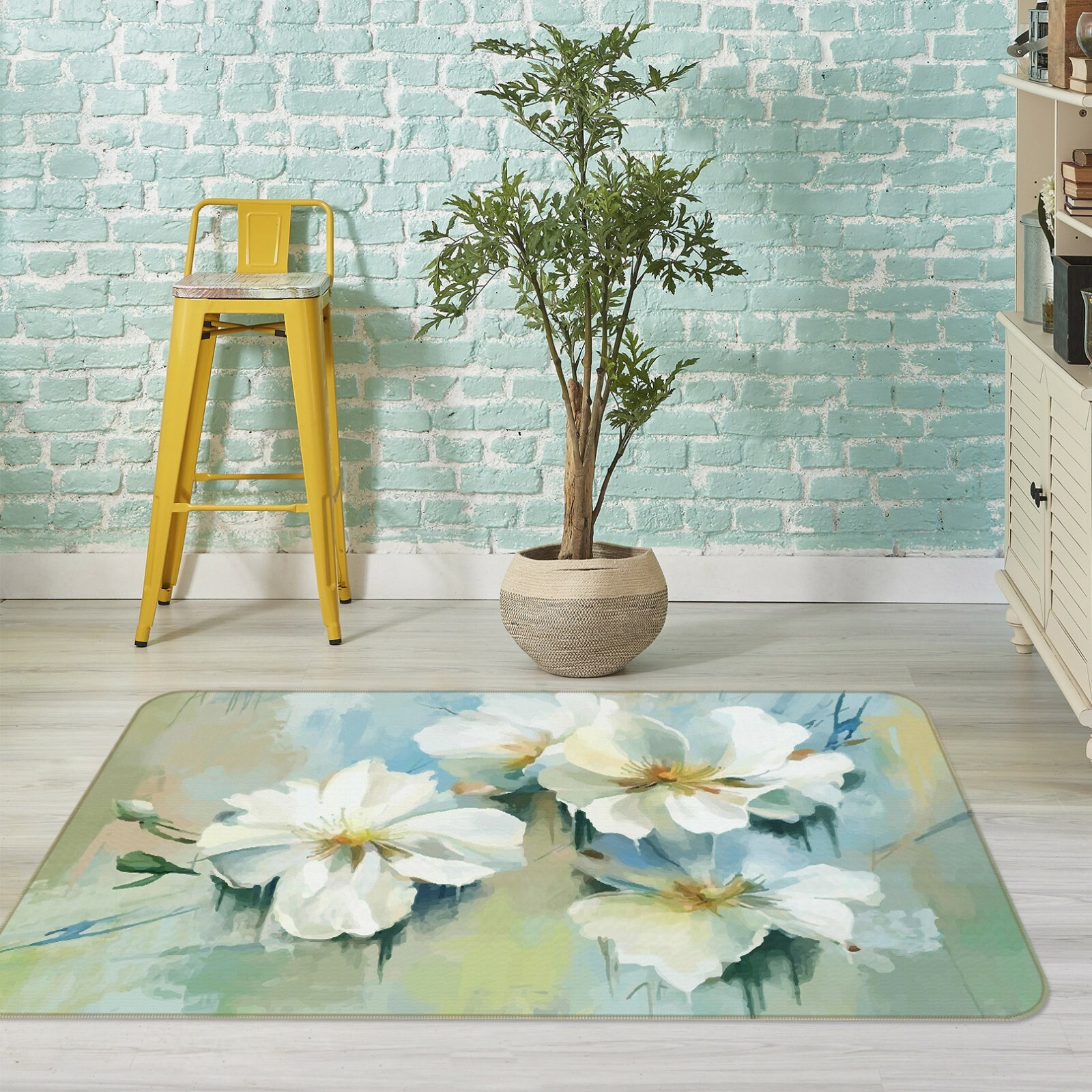 3D Flower Oil Painting ZHUA3002 Game Non Slip Rug Mat Photo Carpet Zoe