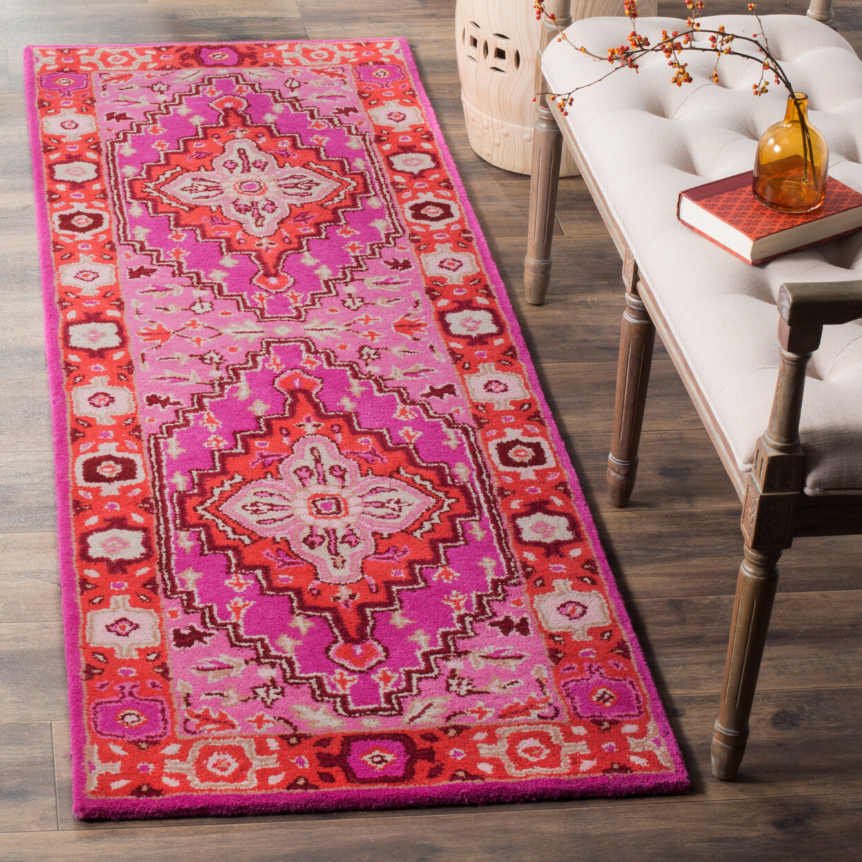 SAFAVIEH Bellagio BLG545B Handmade Red / Pink Rug
