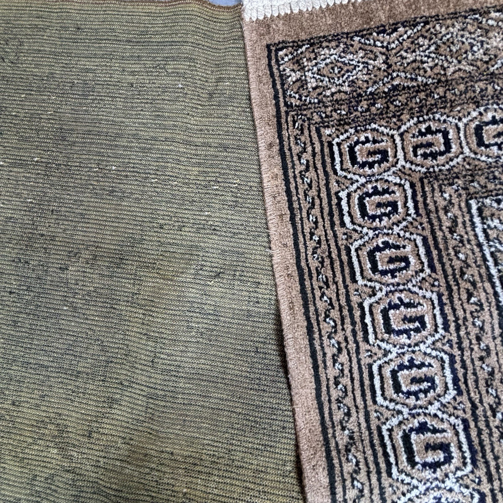 Traditional Geometric Pattern Area Rug Brown Beige Cream Rectangle with Fringe