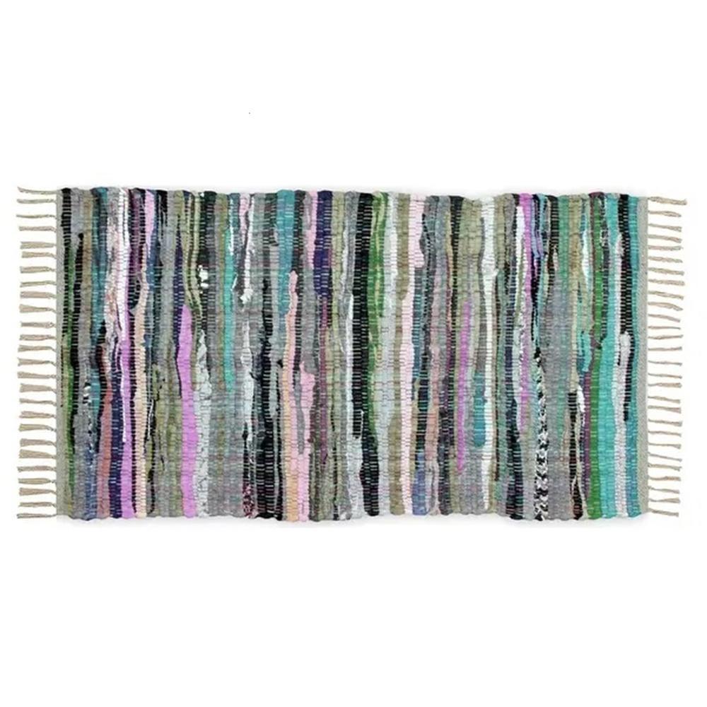 Chindi Hand Woven Cotton Blend Rag Rug 20″x30″ Multi-Color Ships Assorted Colors