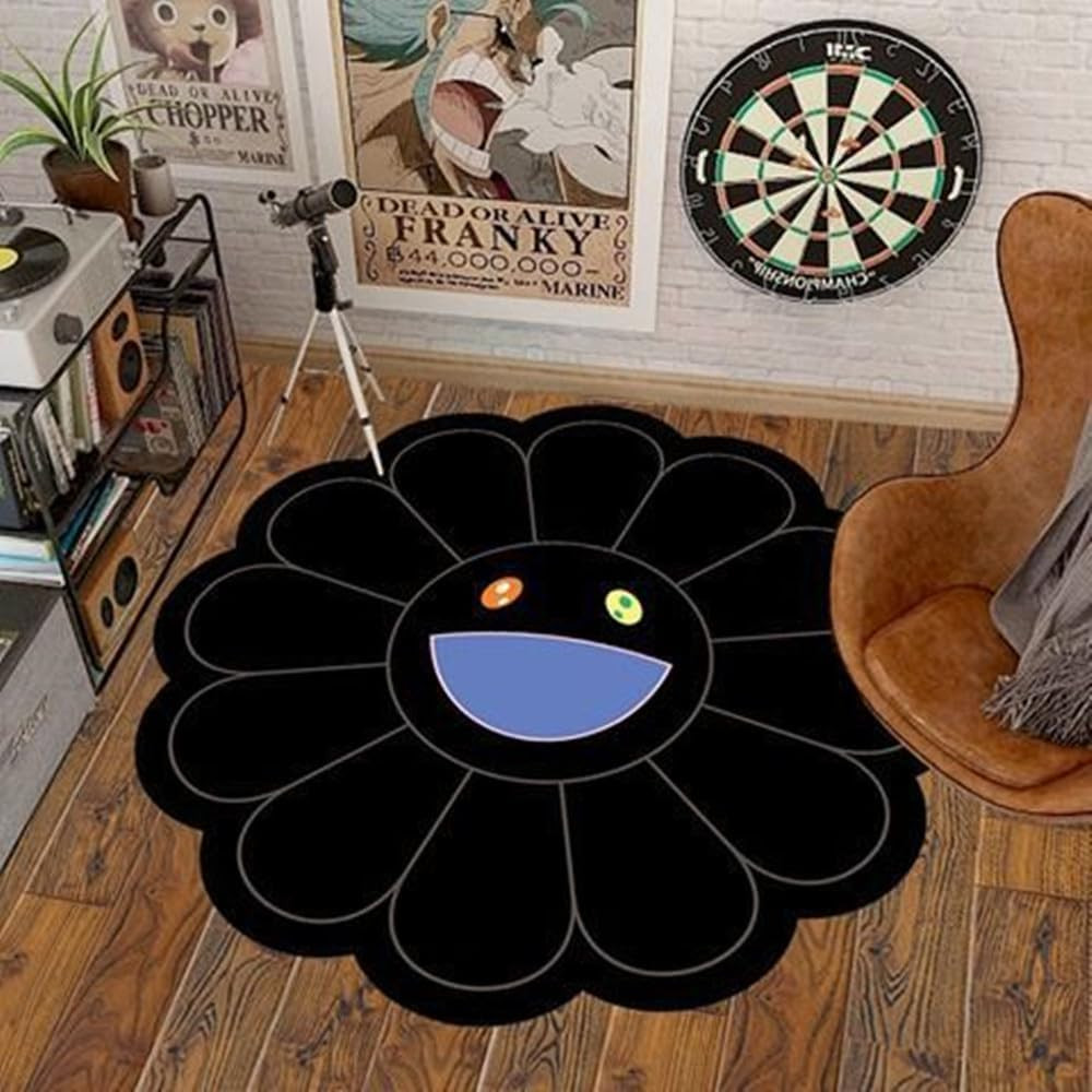 40Inch Takashi Murakami Rug – Flower Design, Soft and Durable Material for Home