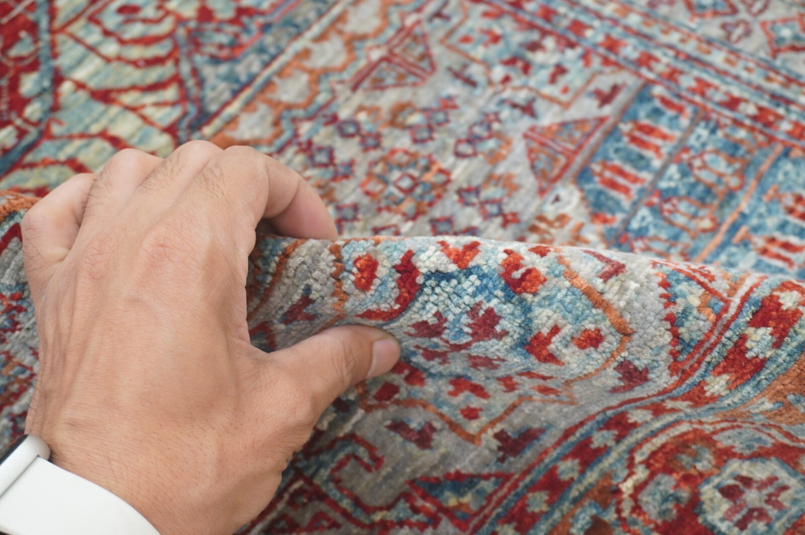 3 x 4 ft Gray Mamluk Afghan Hand Knotted Wool Medallion Small Area Rug