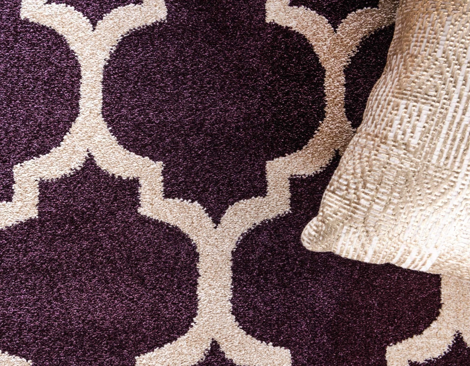 Unique Loom Trellis Collection Area Rug – 3 3 X 5 3 Rectangle Purple/Ivory
