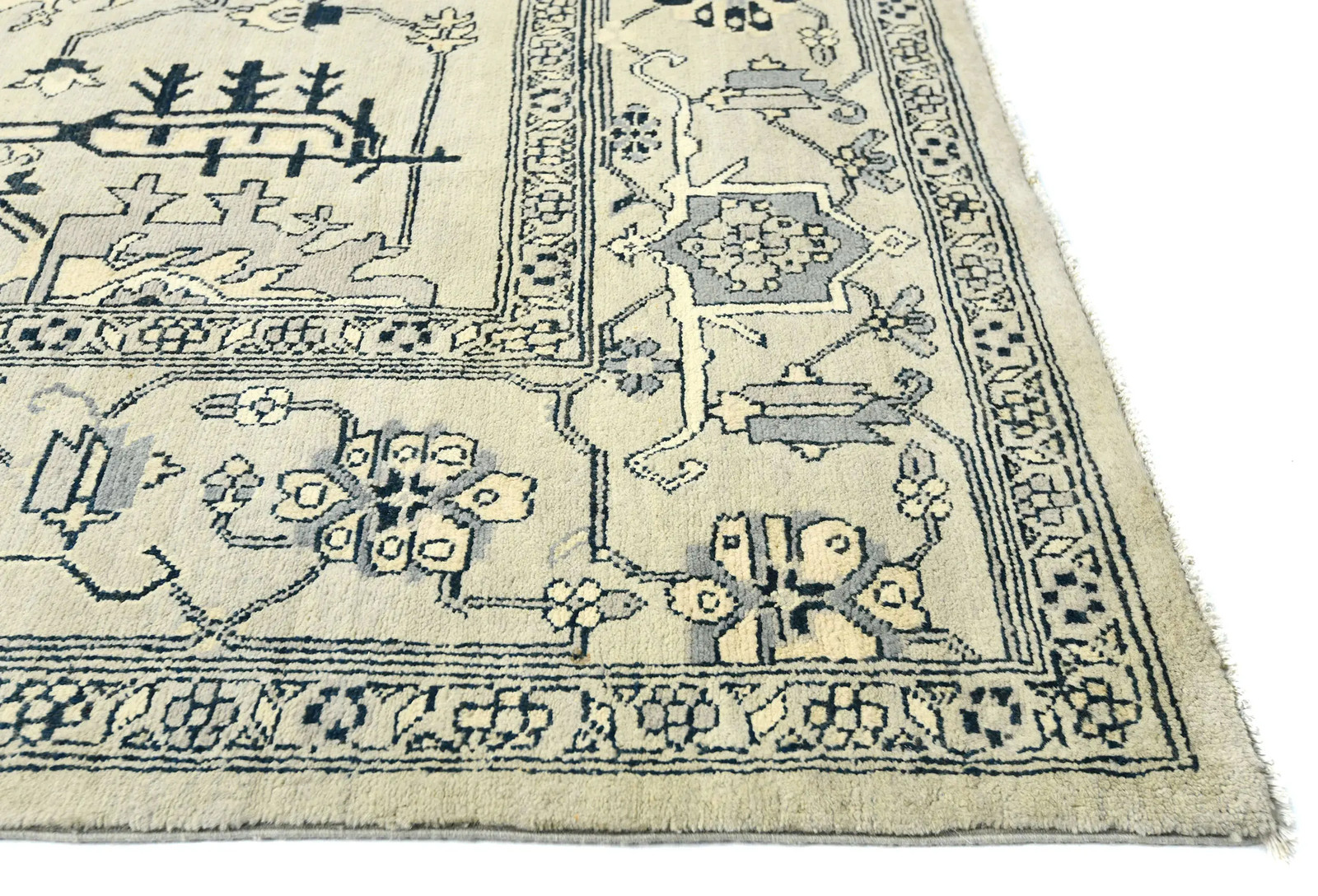Vintage Style Greige Tribal 8X10 Serapi Oriental Rug Farmhouse Wool Carpet