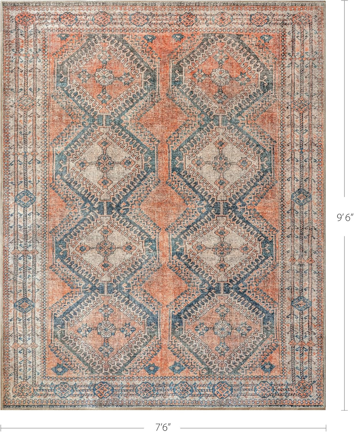 Knot Tangelo 7’6″ x 9’6″ Area Rug – Easy Clean, Pet & Kid Friendly Design