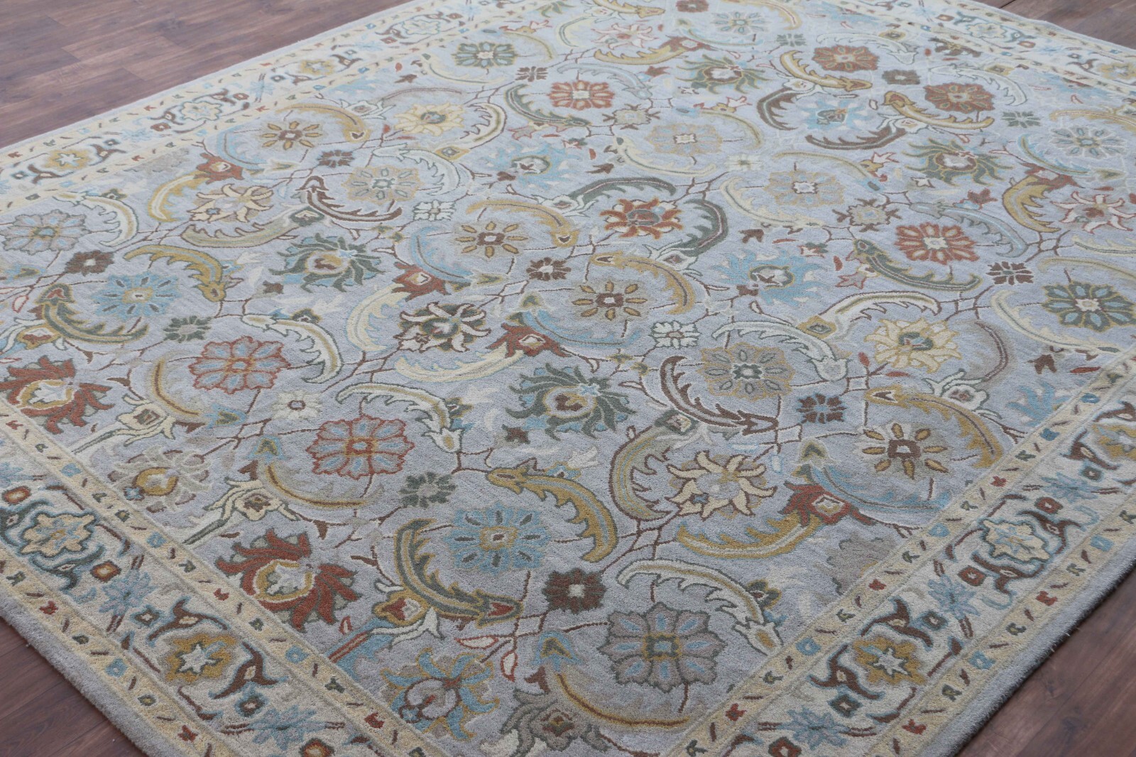 New Eva Gray Traditional Oriental Old Style Handmade Tufted 100% Wool Area Rugs