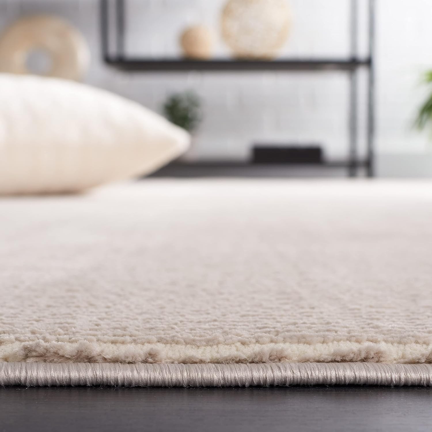 Revive Collection Area Rug – 6’7″ x 9′ Beige Solid Design Ideal for The Living