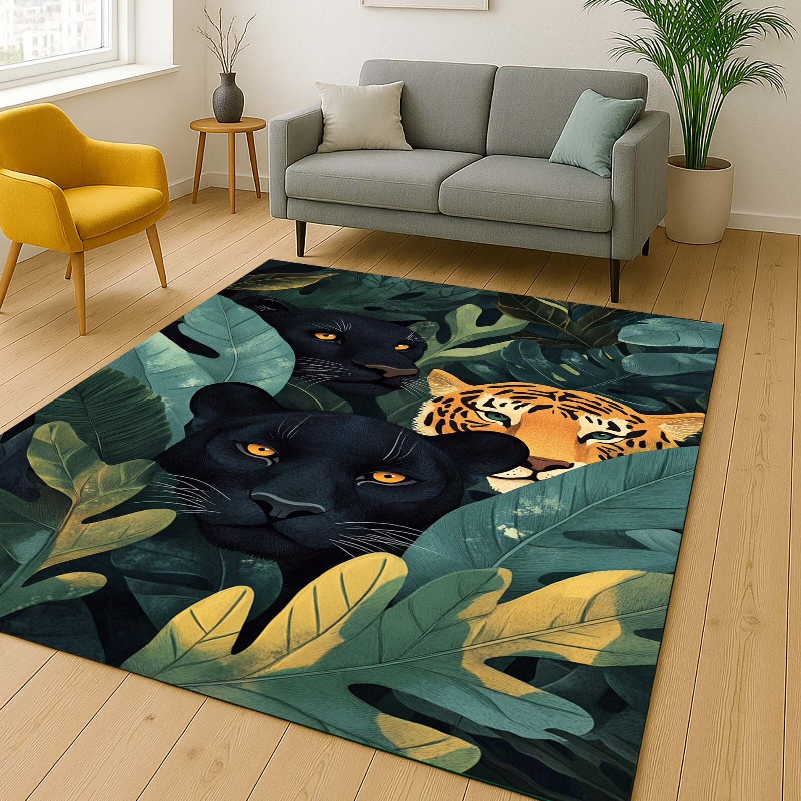 Panther Jungle Art, Tiger Wall Decor, Jungle Cat Poster, Jaguar Print, Wild