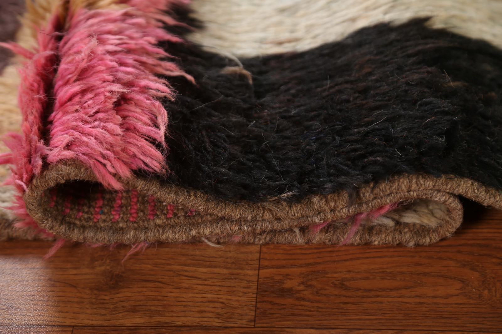Checked Berber Moroccan Wool Area Rug 5×7 ft Hand-knotted Modern Carpet
