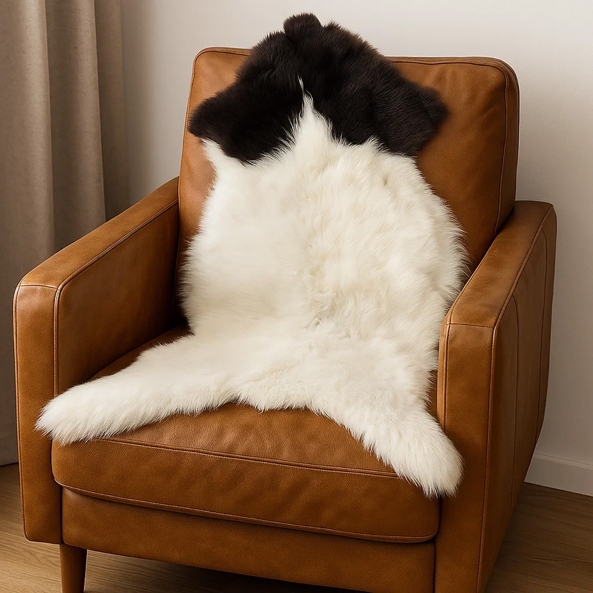 Scandinavian Eco Sheepskin 2. Choice – White with Brown Dots