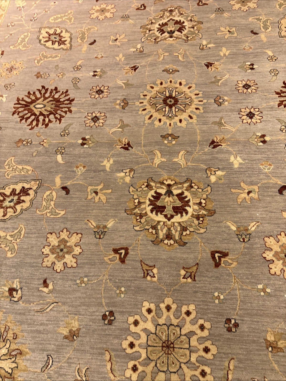 ORIENTAL RUG GREY/IVORY 10, 1” X 13’ 11” INDO PERSIANN HAND KNOTTED SKU# C23695