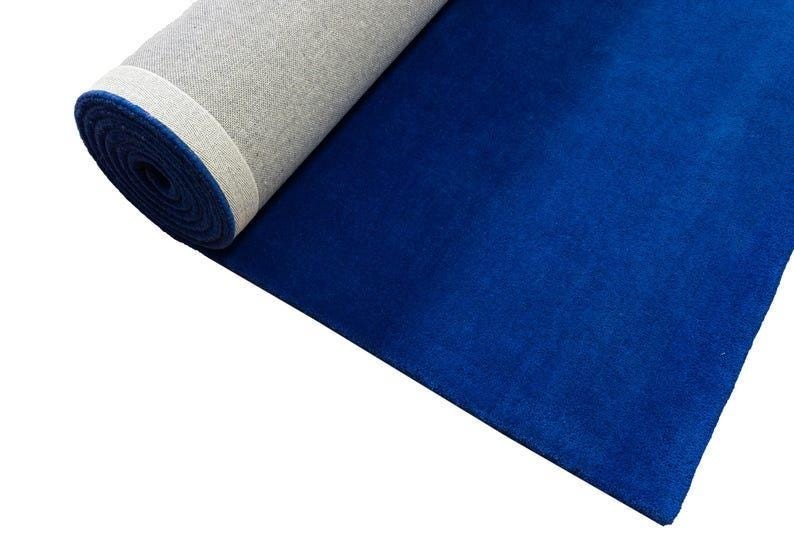 Hand Tufted Solid Blue Area Rug –Modern Minimalist Floor Carpet –Soft & Durable