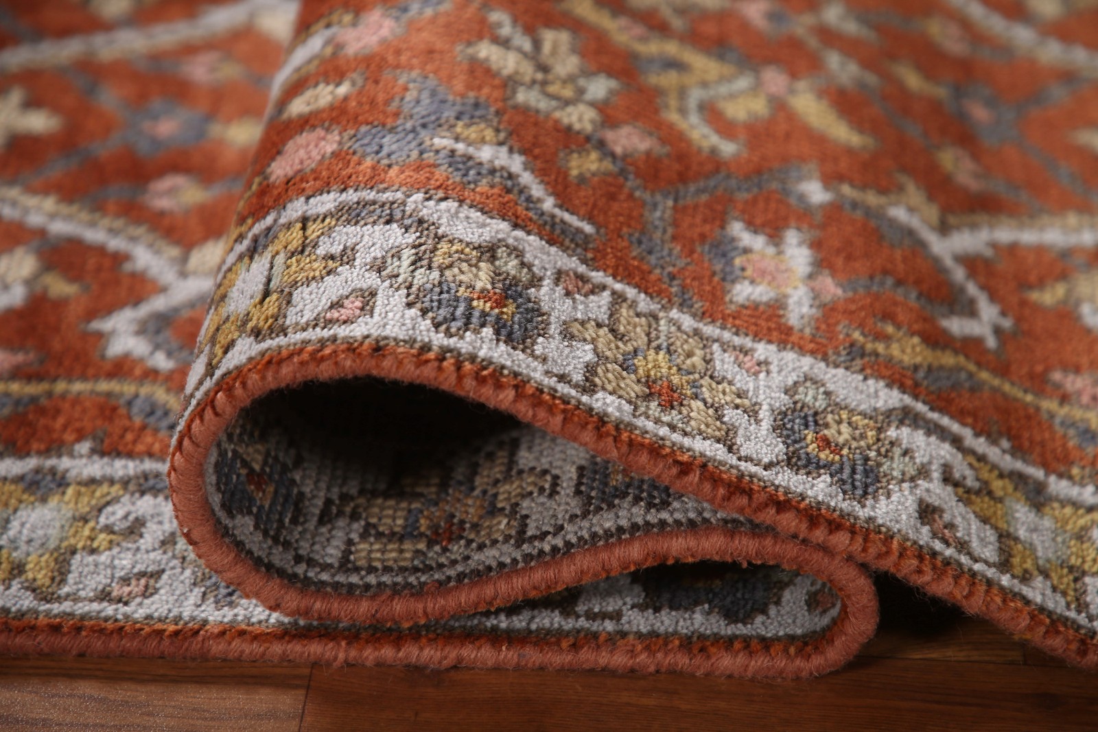 Orange Indian Accent Rug 3×6 Traditional Boho Style Hand-knotted Wool for Foyer