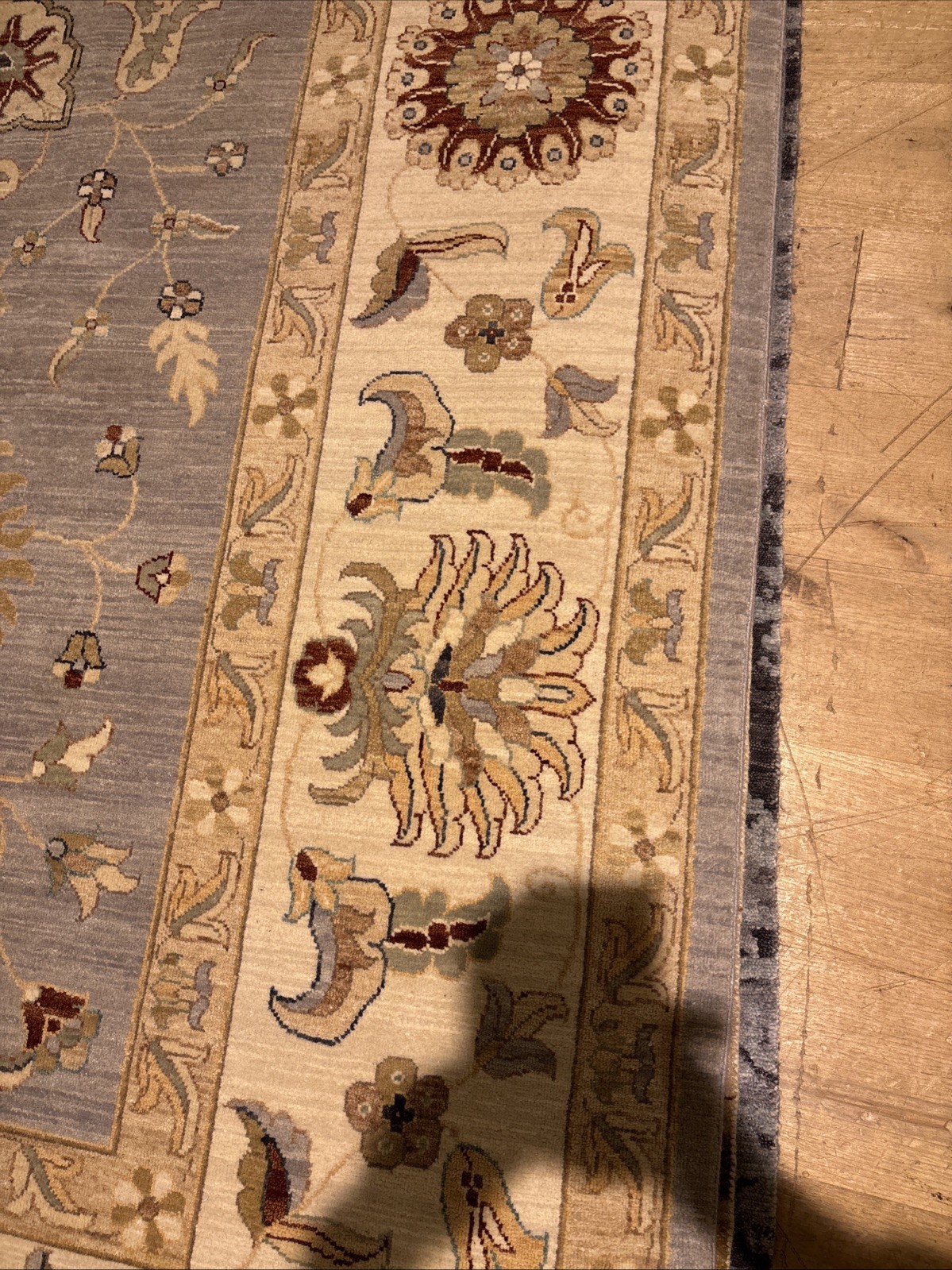 ORIENTAL RUG GREY/IVORY 10, 1” X 13’ 11” INDO PERSIANN HAND KNOTTED SKU# C23695