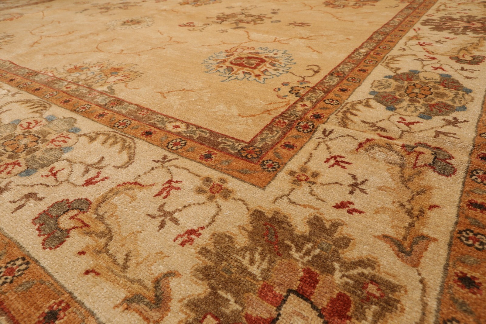 9’4” x 12’8” Hand Knotted 100% Wool Rare Egyptian Oushak Area Rug Tan Beige