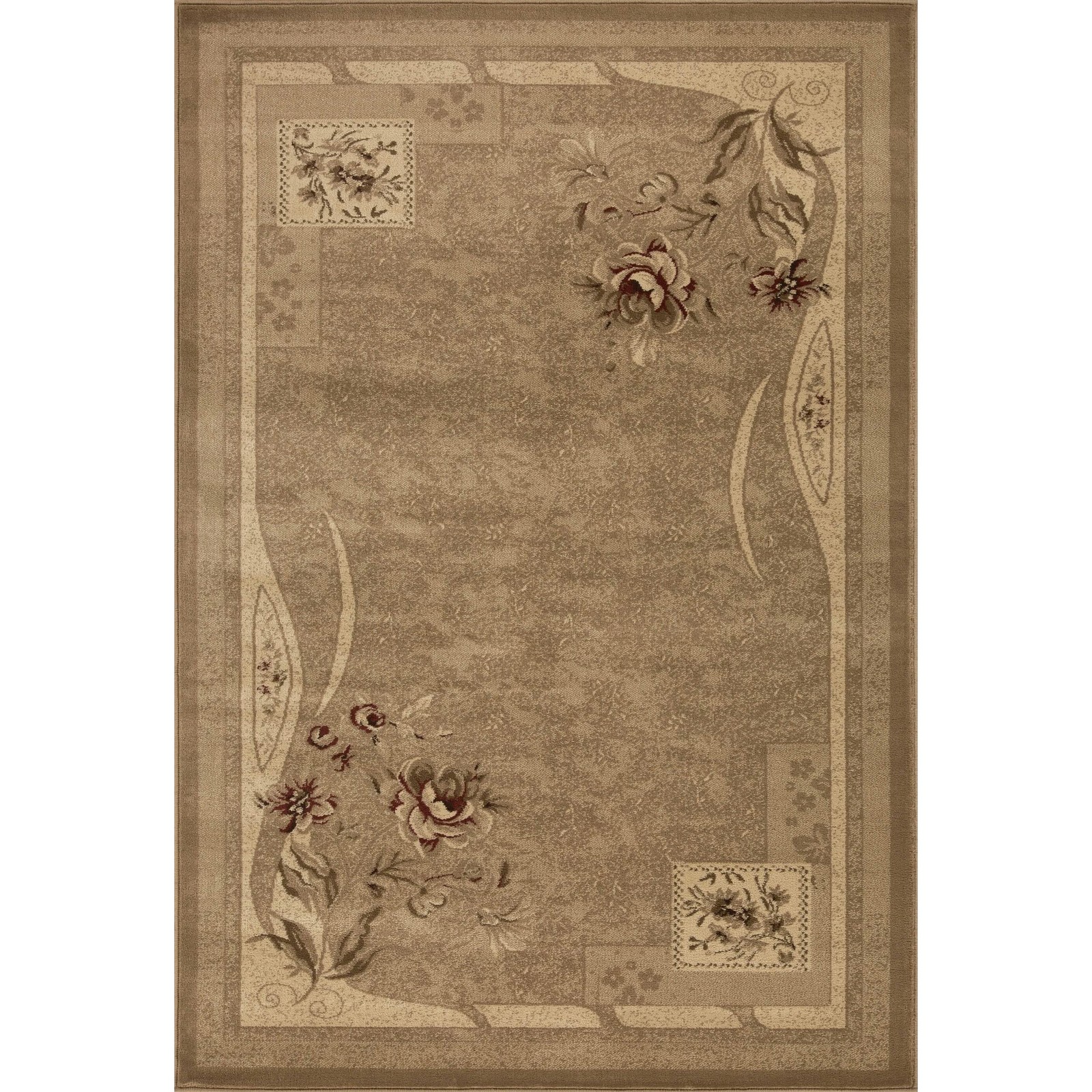 Indoor Area Rug, Jute Backing, Traditional Farmhouse Floral Block, Ideal for …