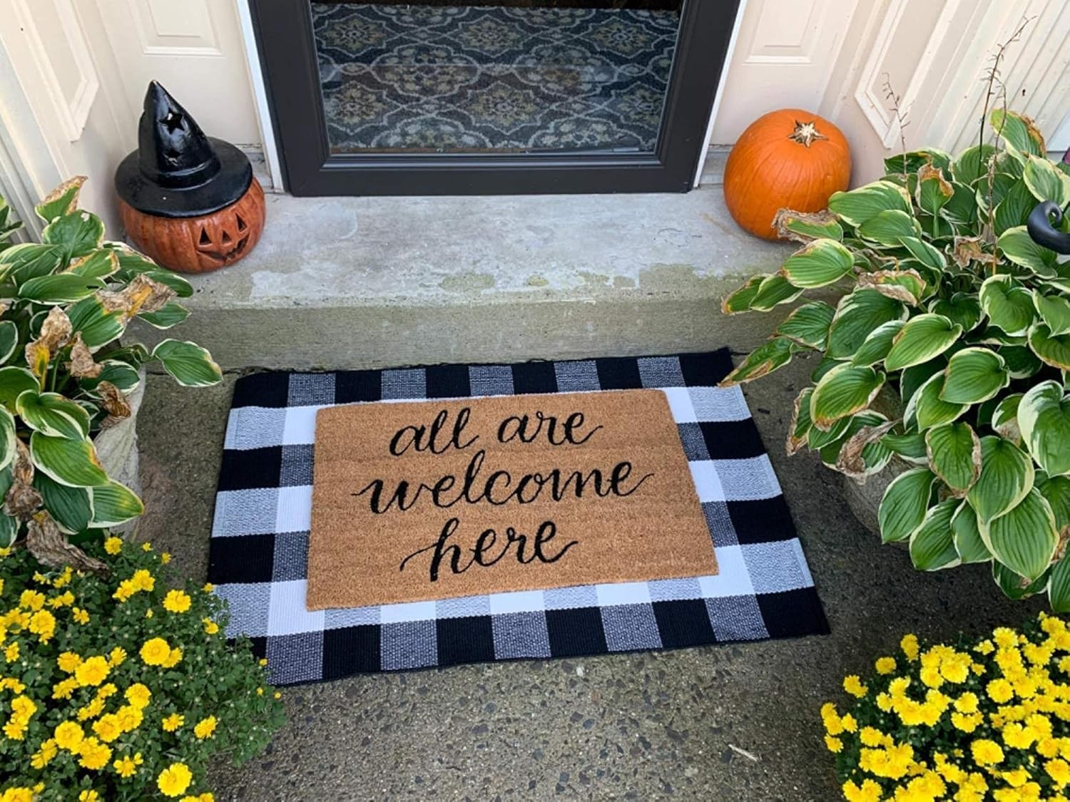 Stylish Buffalo Plaid Area Rug 27.5 in x 43 in – Perfect for Layered Door Mats
