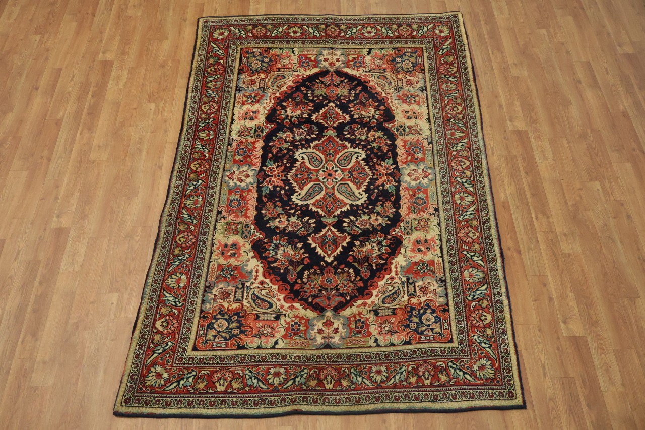 5×7 Traditional Hand-Knotted Wool Area Rug in Medallion Multicolor Tones