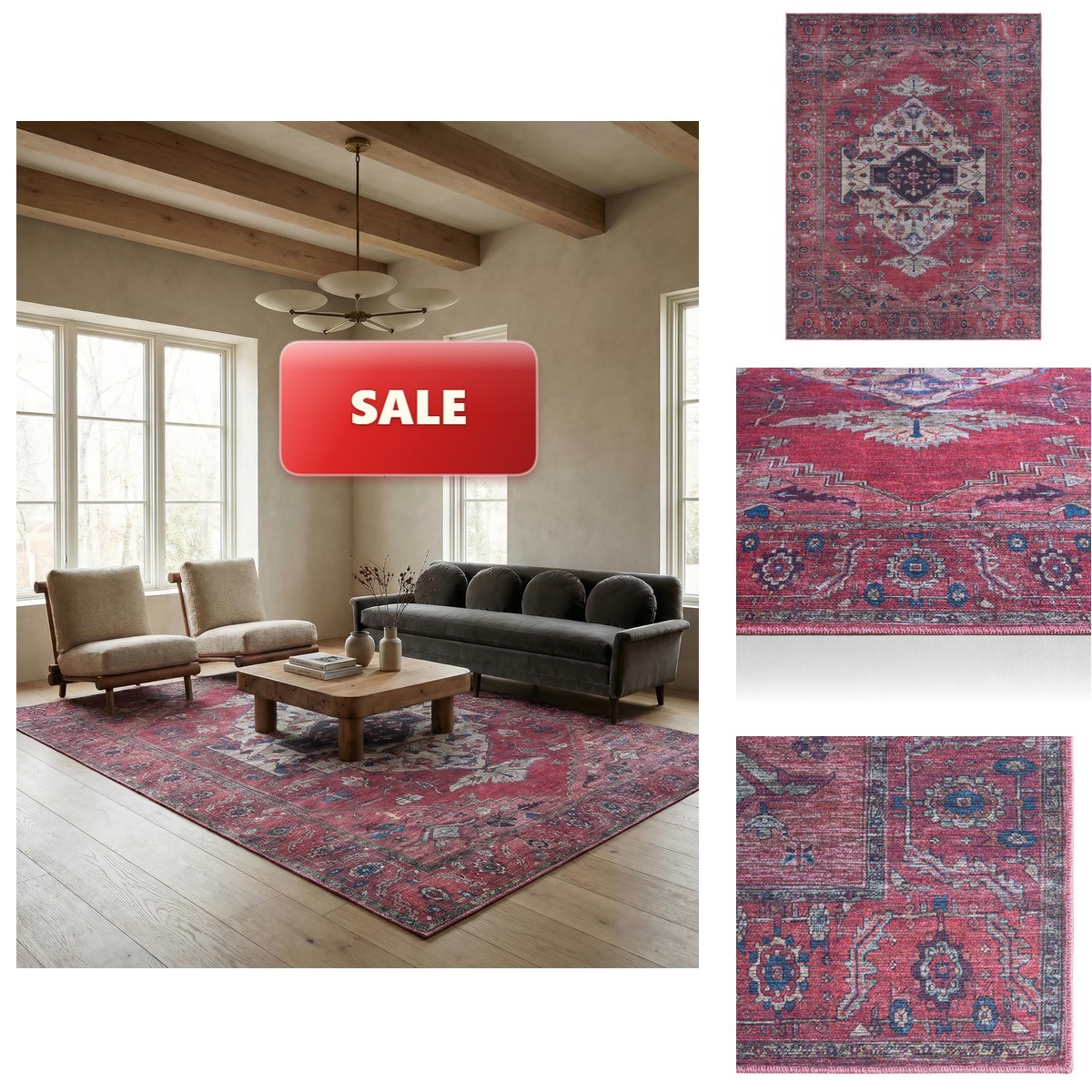 Jaipur Living 4×6 Washable Area Rug Red/Brown