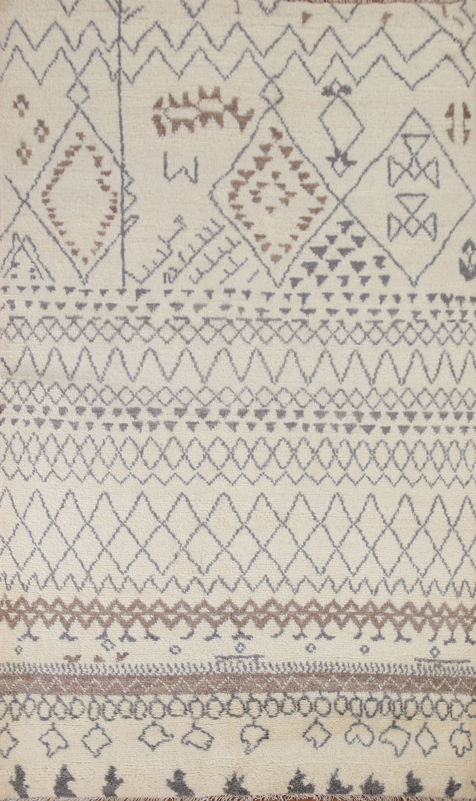 Modern Handmade Luxury Hand-Knotted Moroccan Wool Accent Rugs 5×8 ft