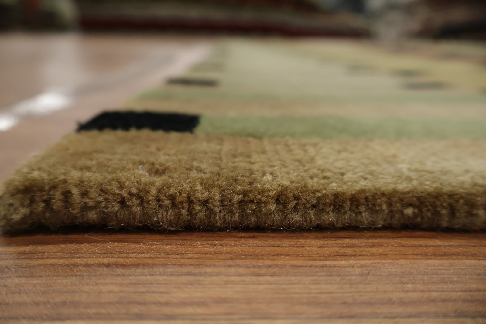 Modern Geometric Nepalese Handmade Rug Featuring Unique Patchwork Motifs 9×12