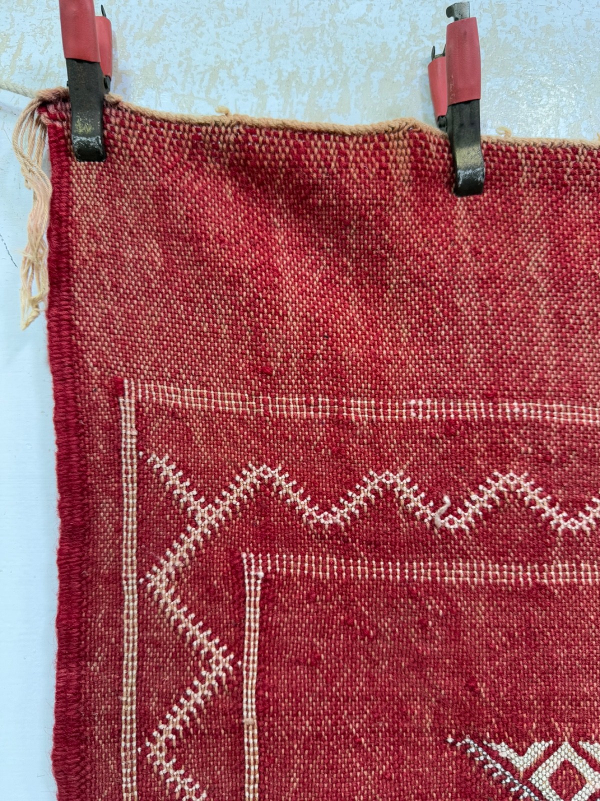 Vintage Gorgeous Hand Woven Moroccan Berber Wool And Silk Weaving Kilim Rug